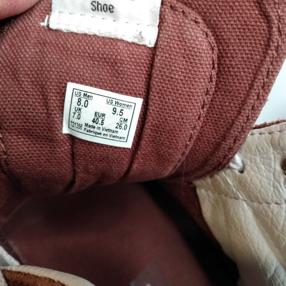 Vans Sk8-Hi Sneakers Men’s 8 Womens 9.5 Brown Orange White Suede Canvas High-Top - Picture 9 of 10